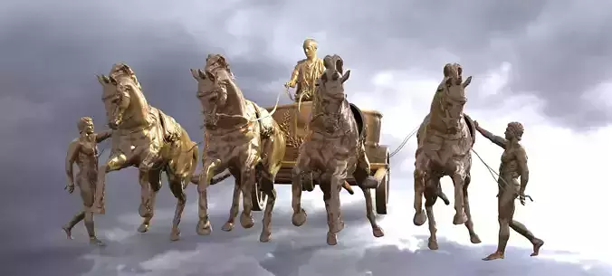 Chariot horse Delphi Sculpture 3D model