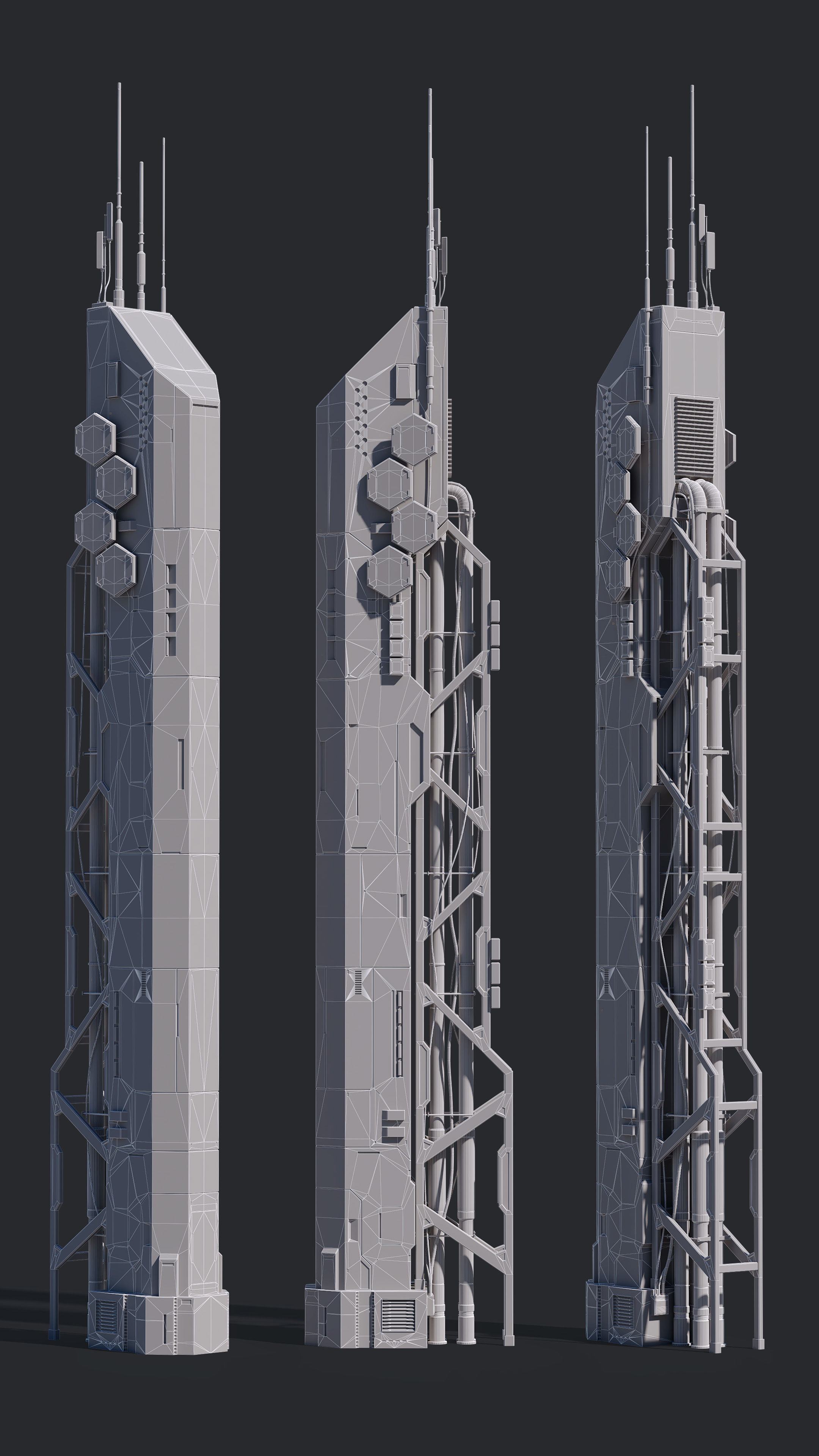 Sci-Fi Building 005 Industry-PBR Low-poly 3D model_2