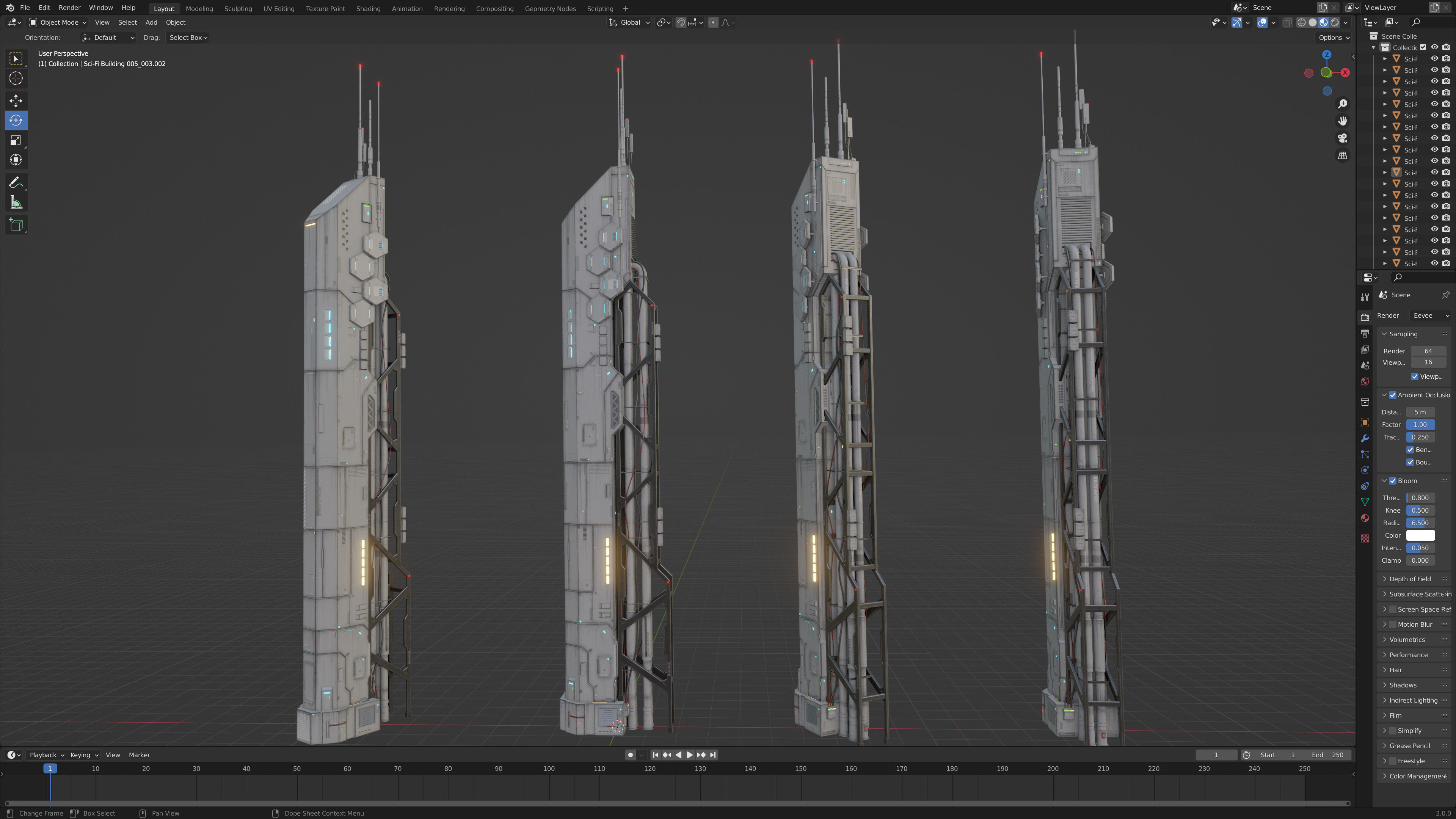 Sci-Fi Building 005 Industry-PBR Low-poly 3D model_9