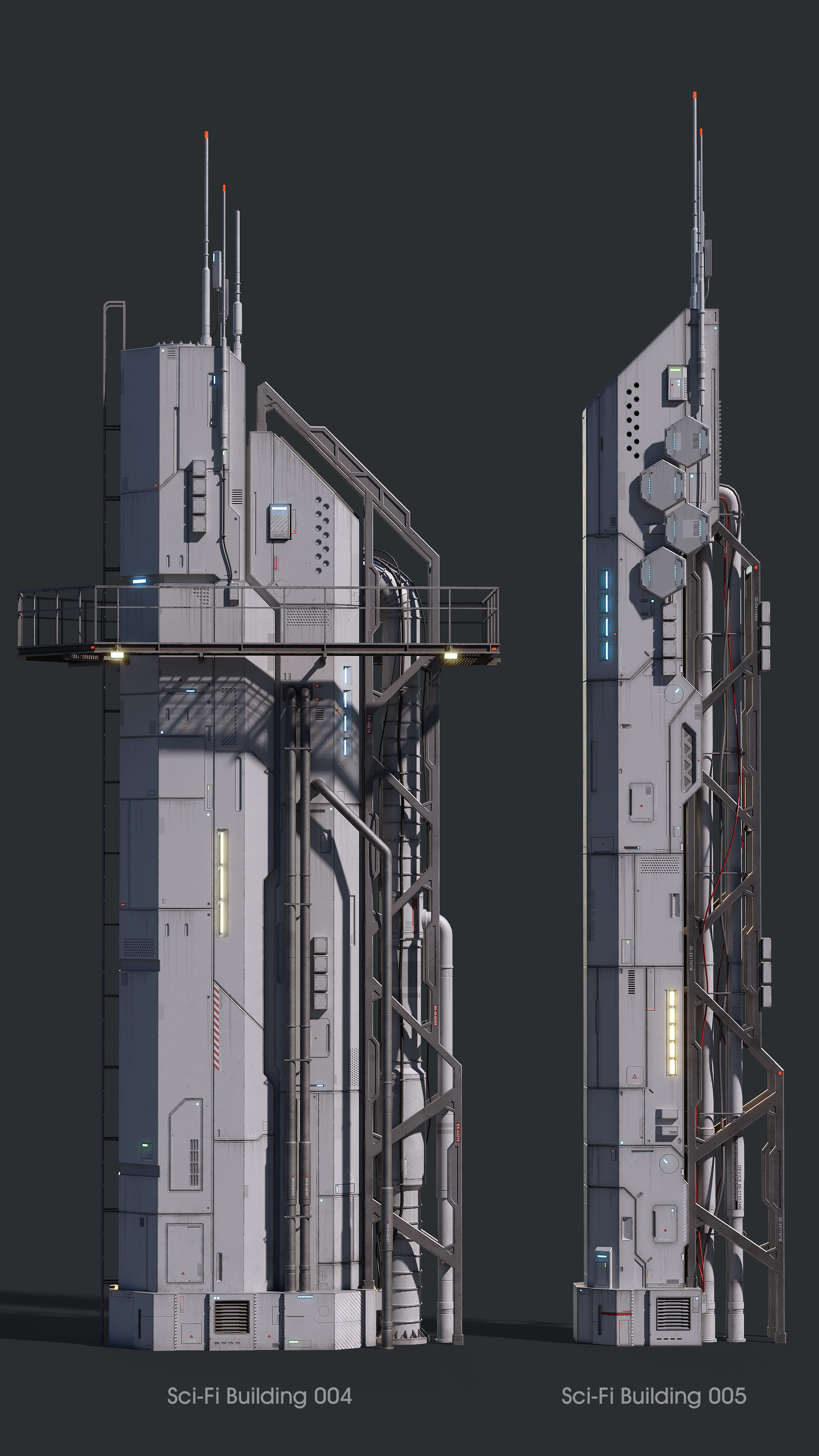 Sci-Fi Building 005 Industry-PBR Low-poly 3D model_4