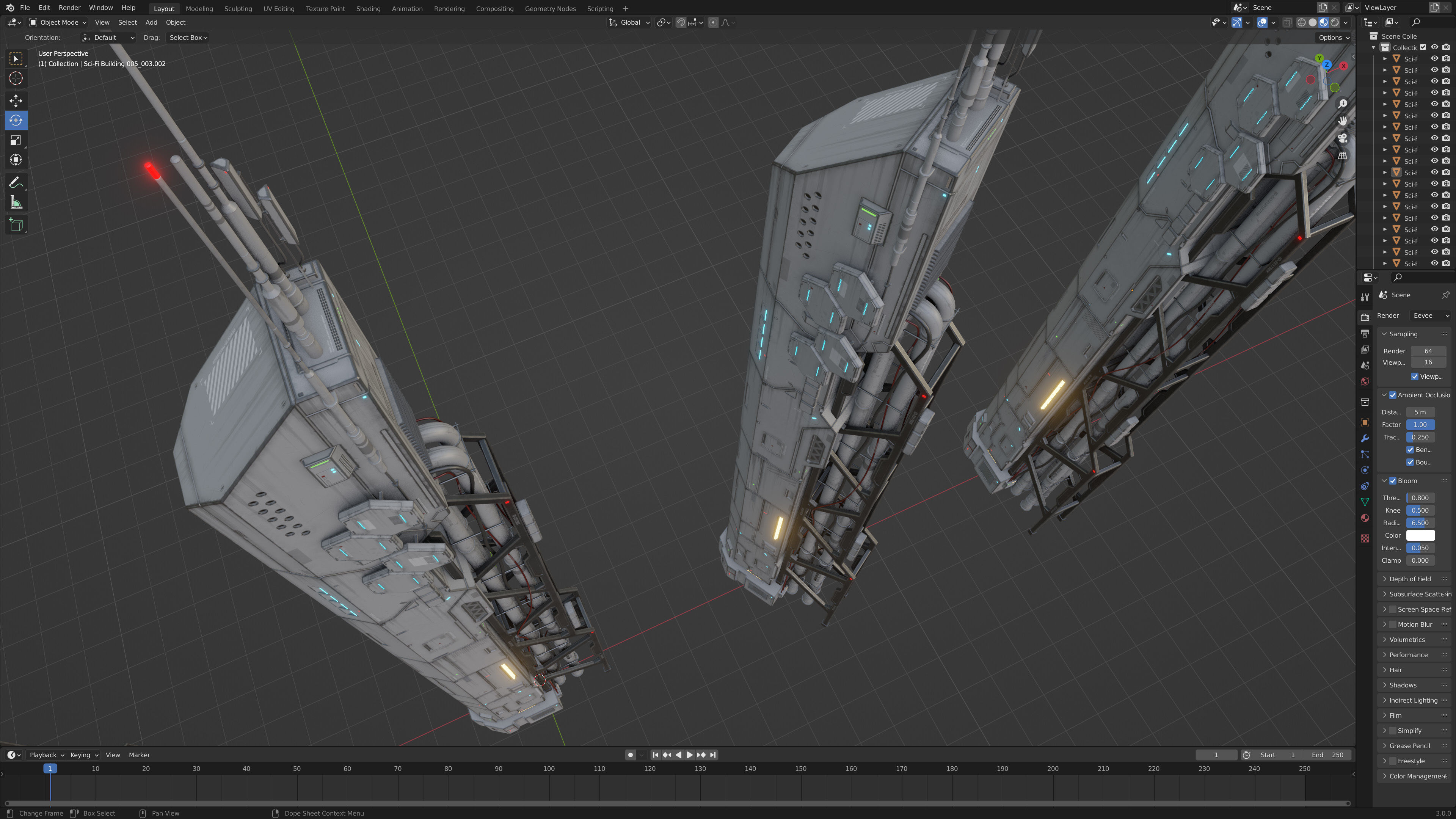 Sci-Fi Building 005 Industry-PBR Low-poly 3D model_7