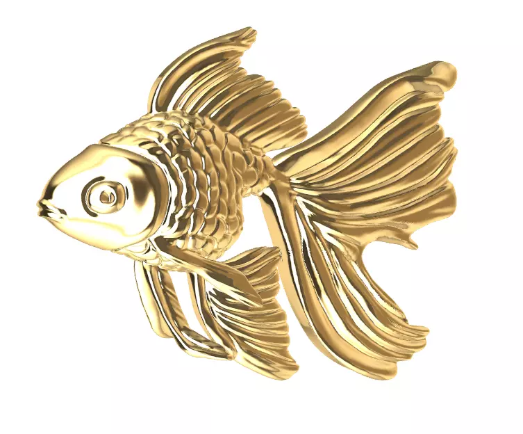 GOLDEN FISH PENDANT - DIJE PEZ DORADO 3D print model