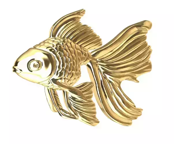 GOLDEN FISH PENDANT - DIJE PEZ DORADO - 3D PRINT RENDERING 3D print model