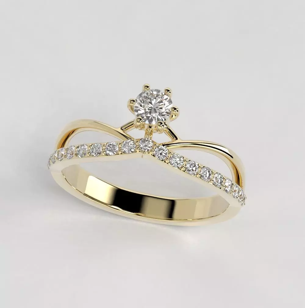 CROWN ENGAGEMENT RING - ANILLO DE COMPROMISO CORONA 3D print model