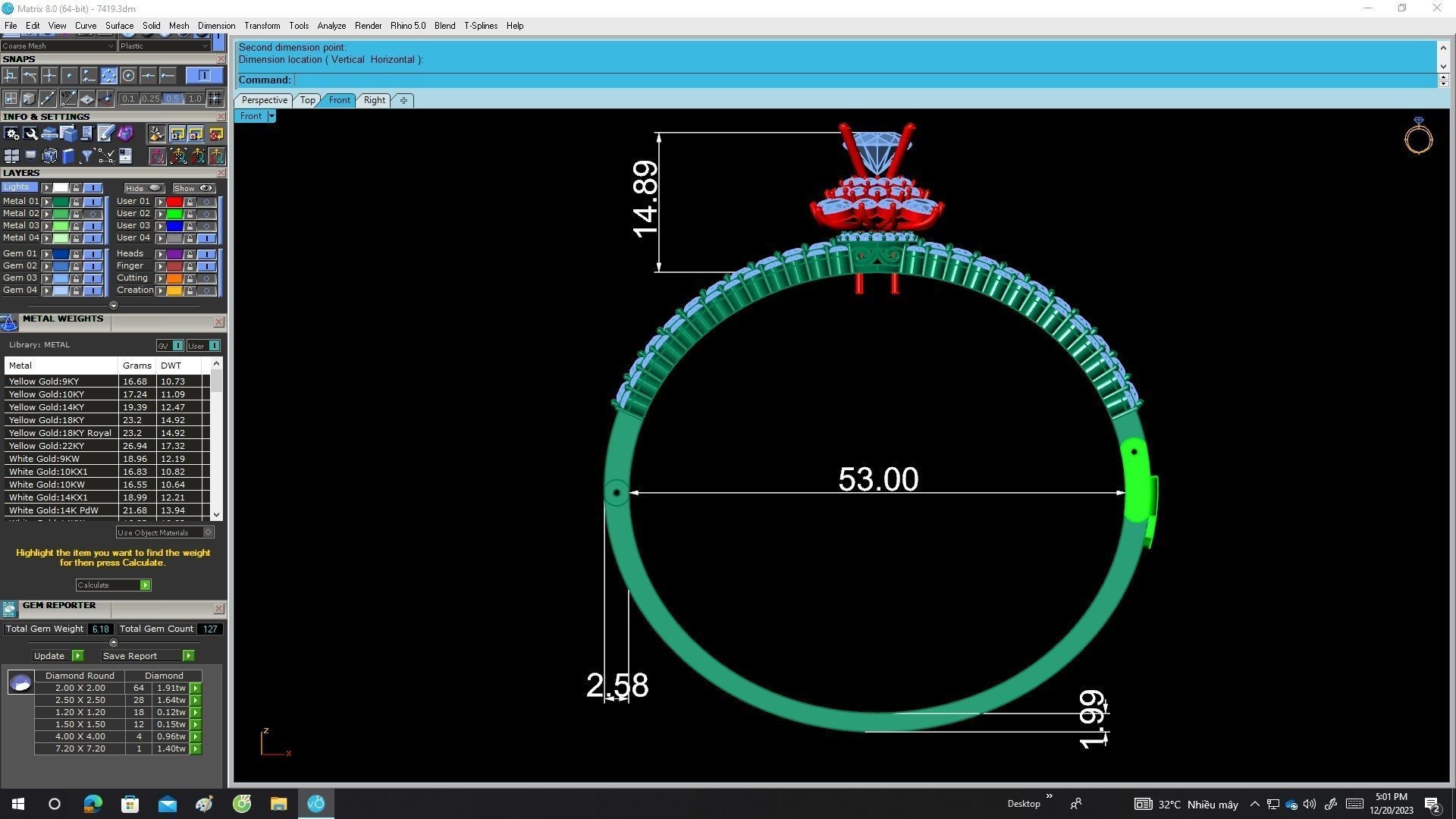 A7419 Asian Diamond Women Bangle Bracelets 3D print model_6