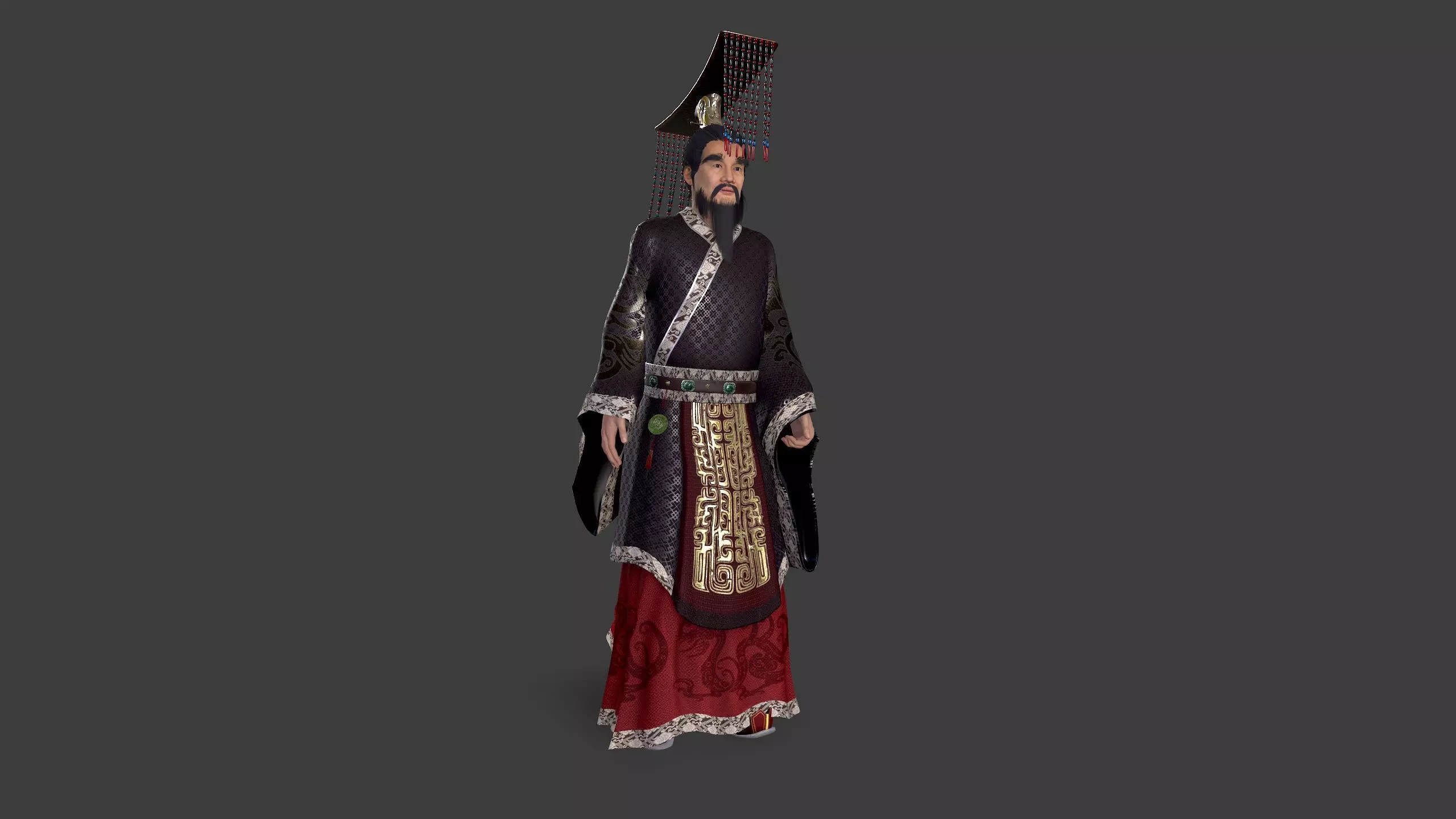 China King Low-poly 3D model_0