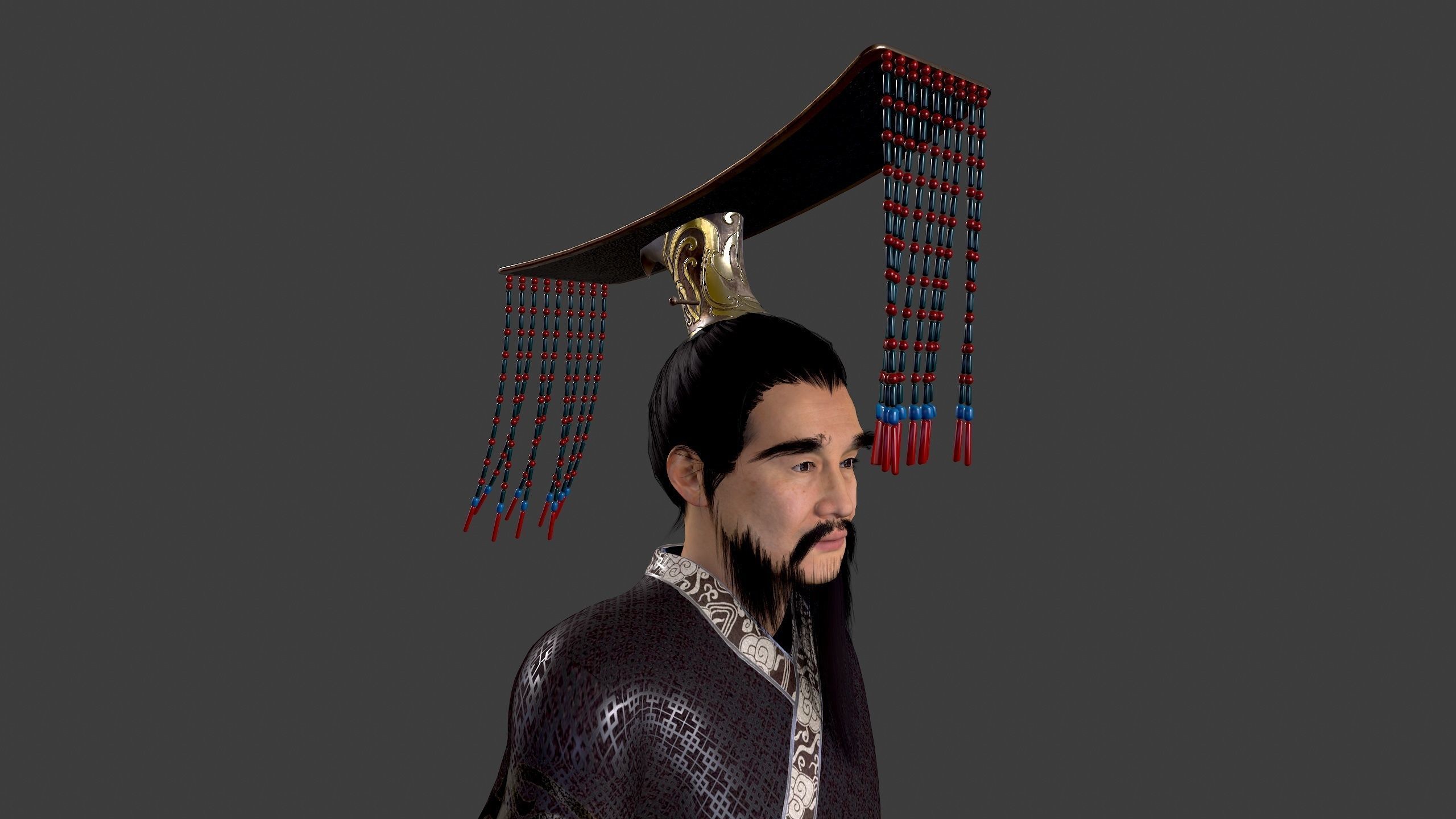 China King Low-poly 3D model_11