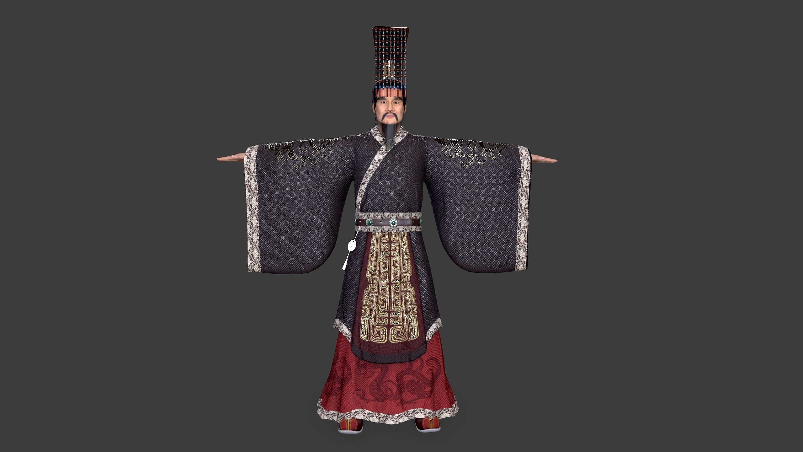 China King Low-poly 3D model_3