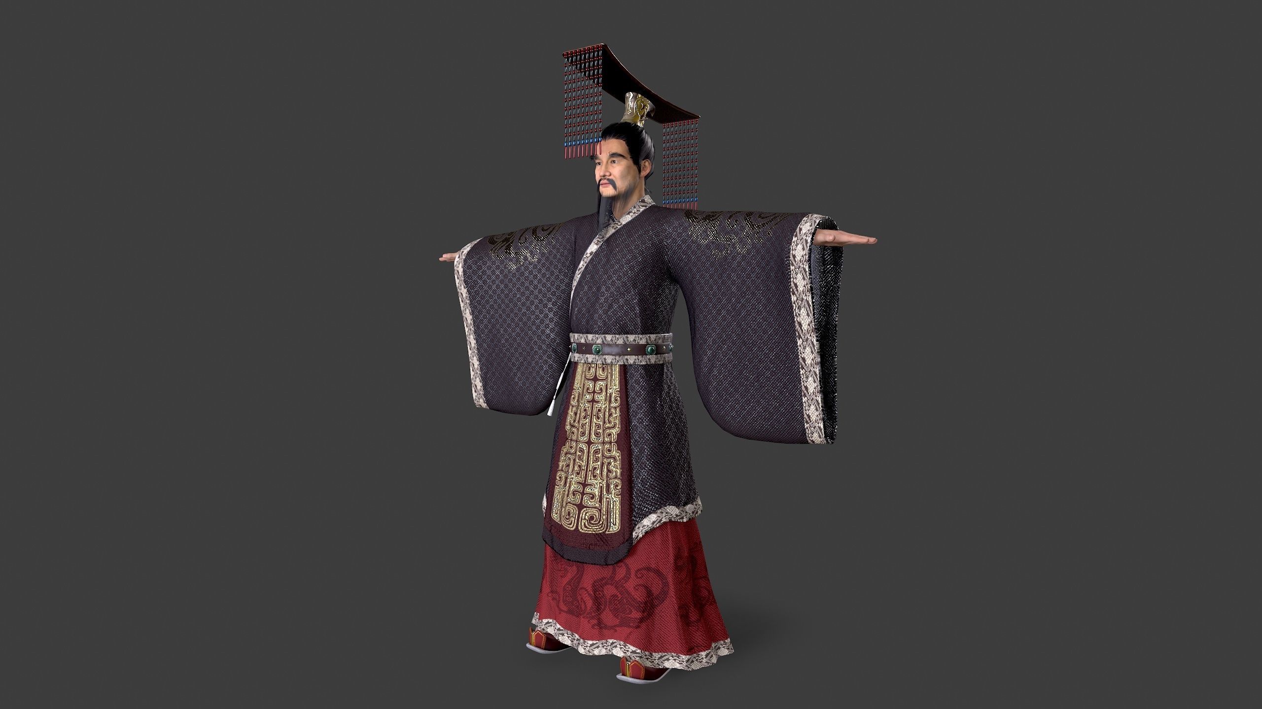 China King Low-poly 3D model_2