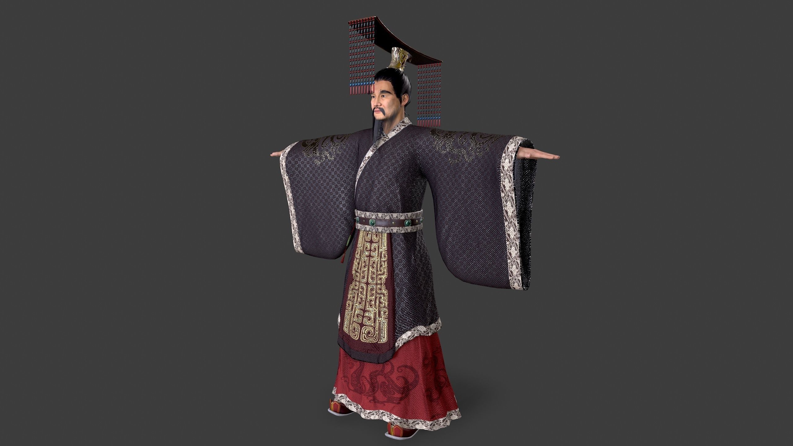 China King Low-poly 3D model_7