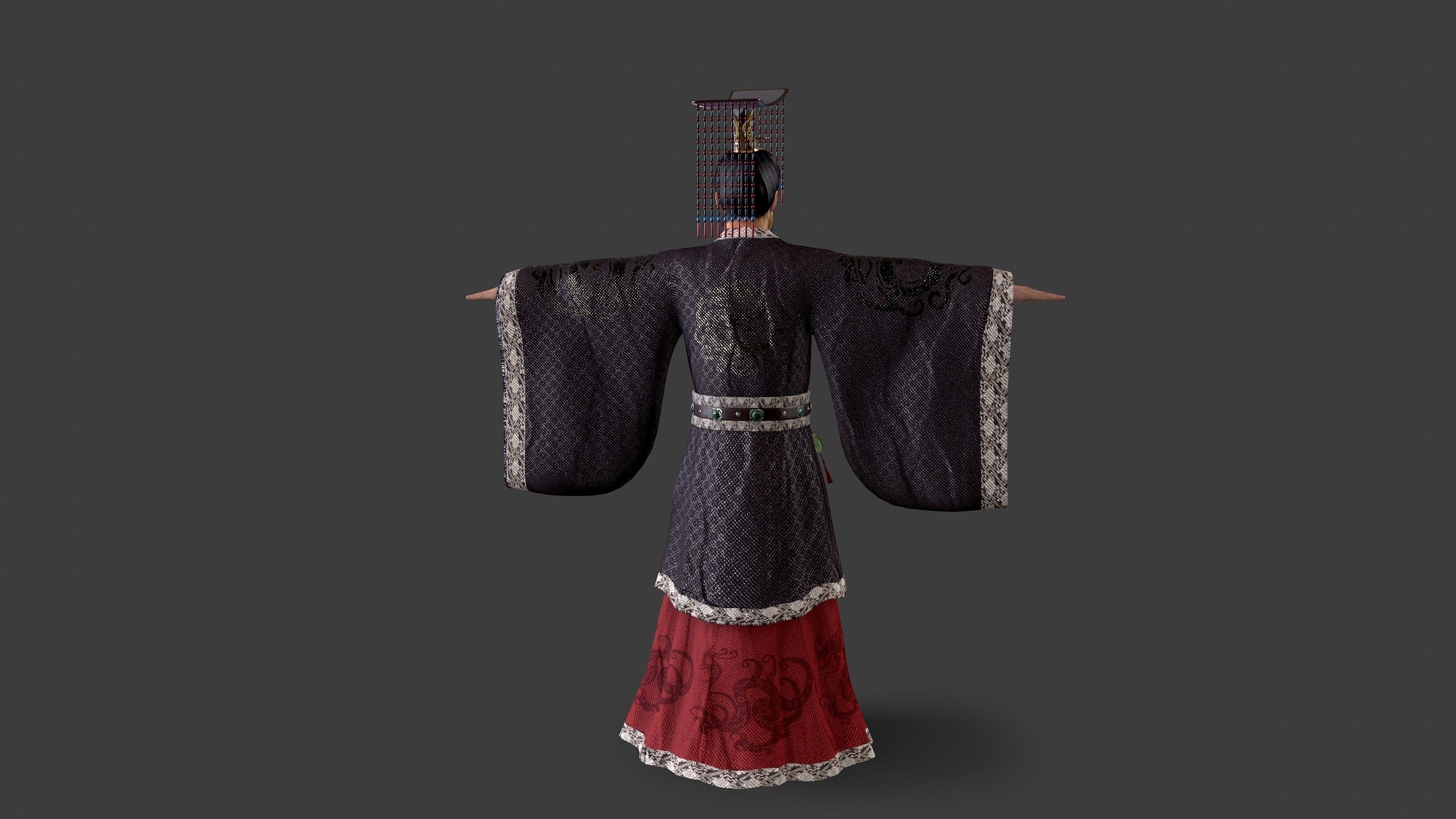 China King Low-poly 3D model_8