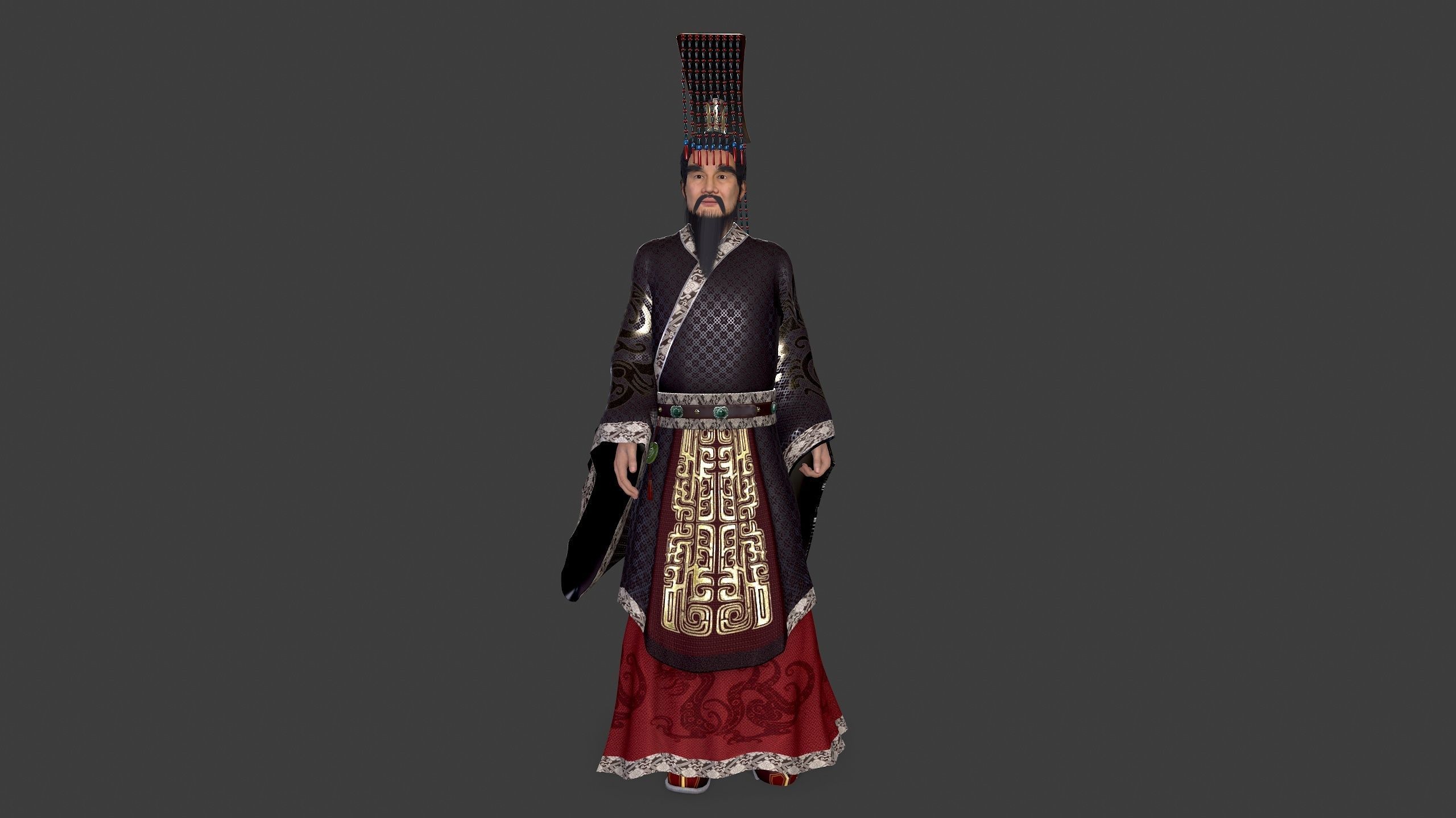 China King Low-poly 3D model_10