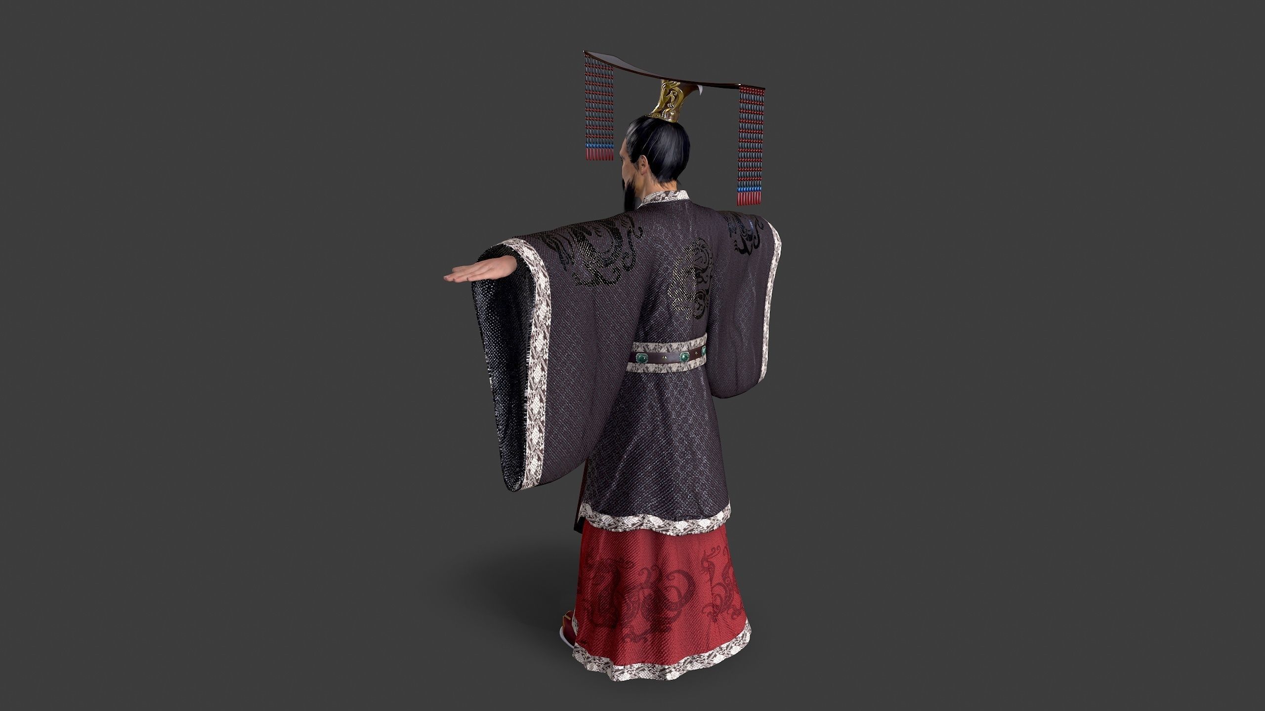 China King Low-poly 3D model_6