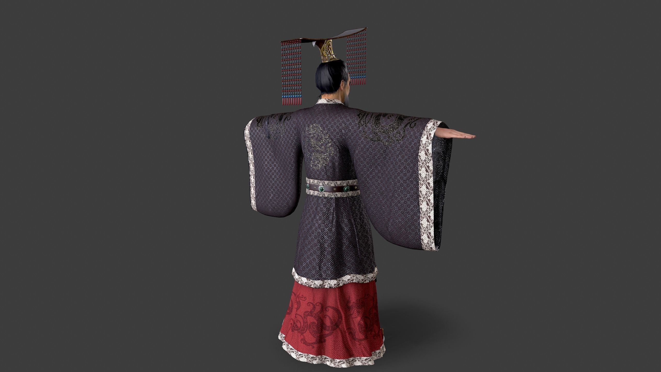 China King Low-poly 3D model_5