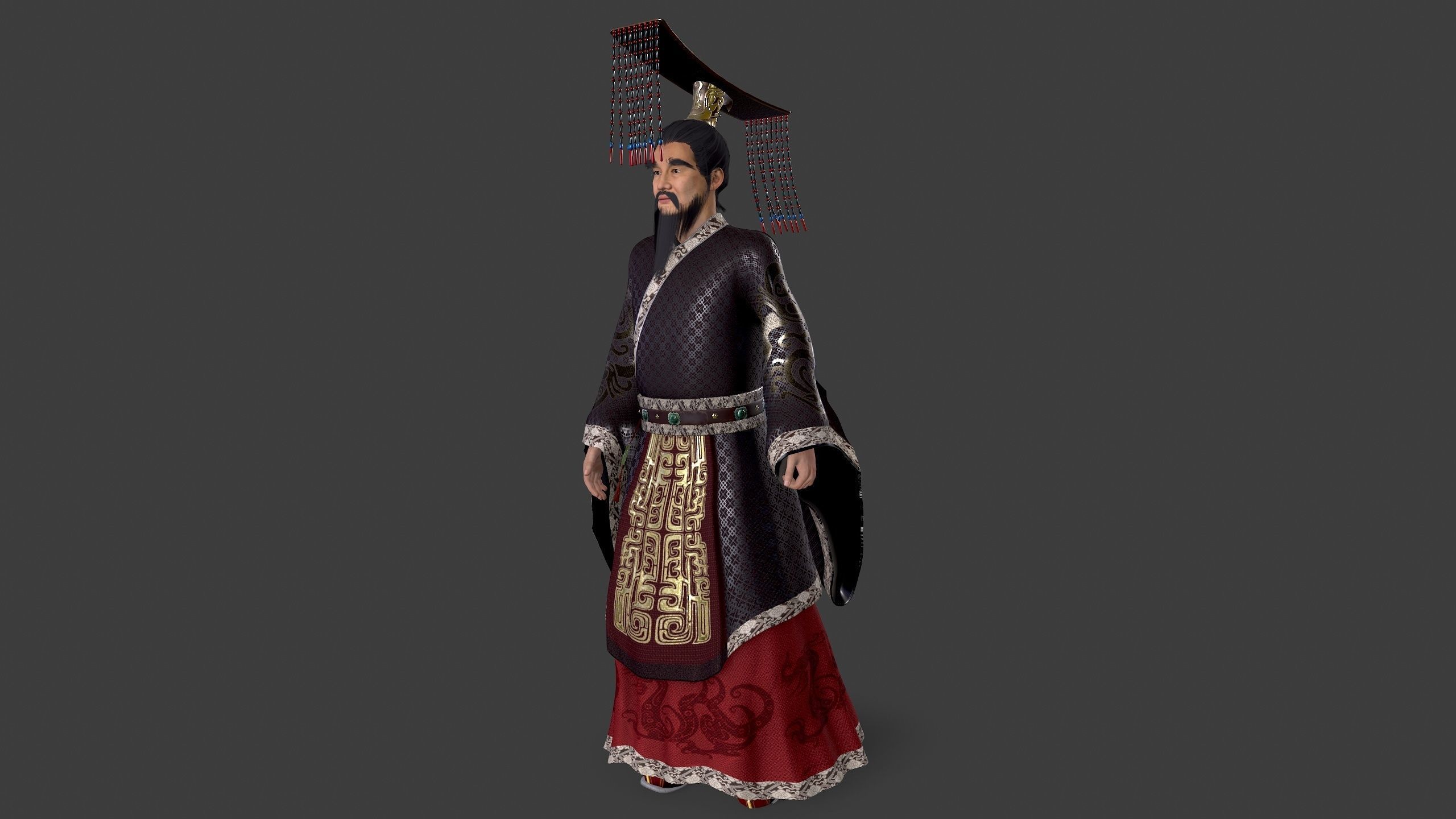 China King Low-poly 3D model_9
