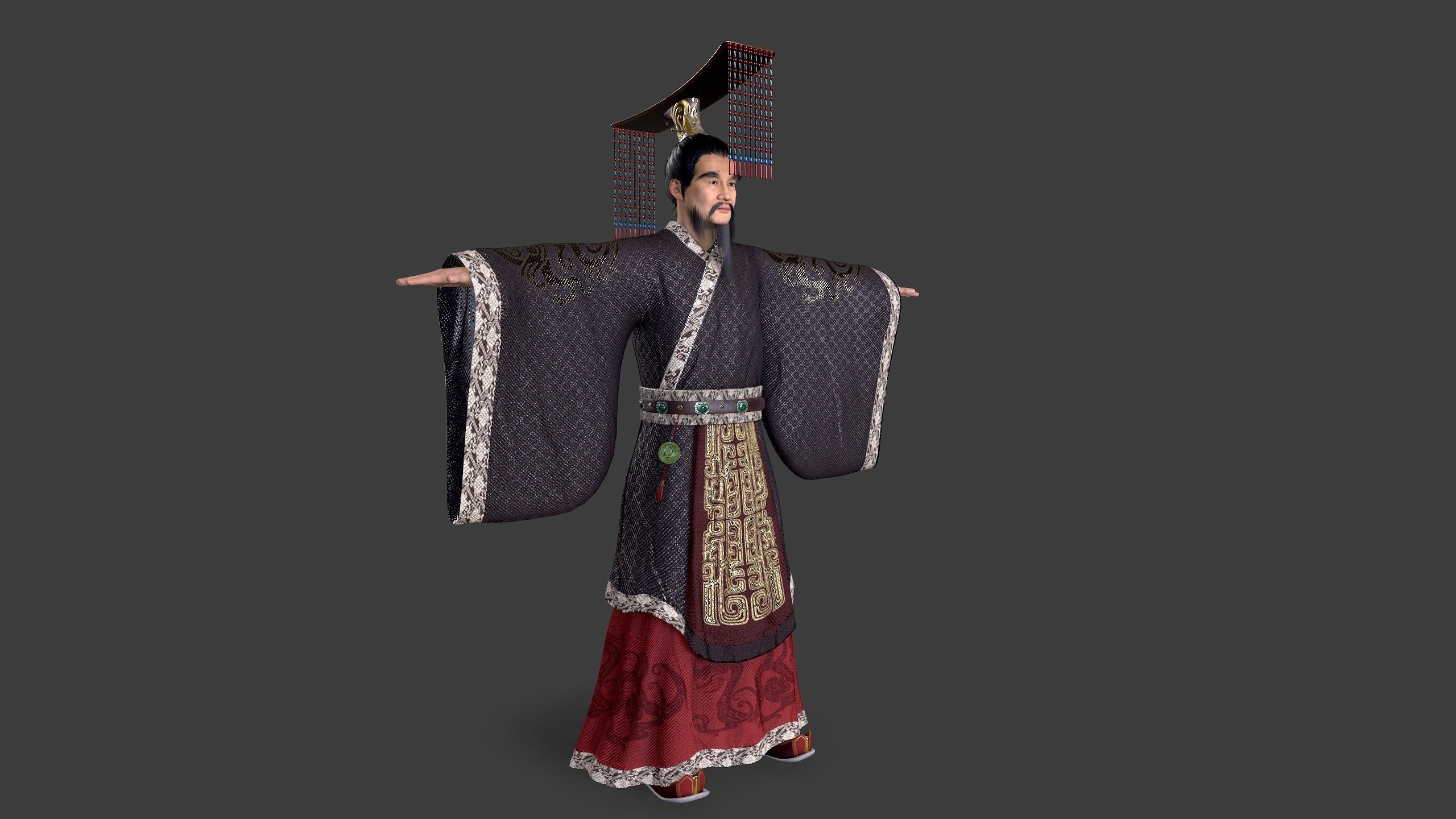 China King Low-poly 3D model_4