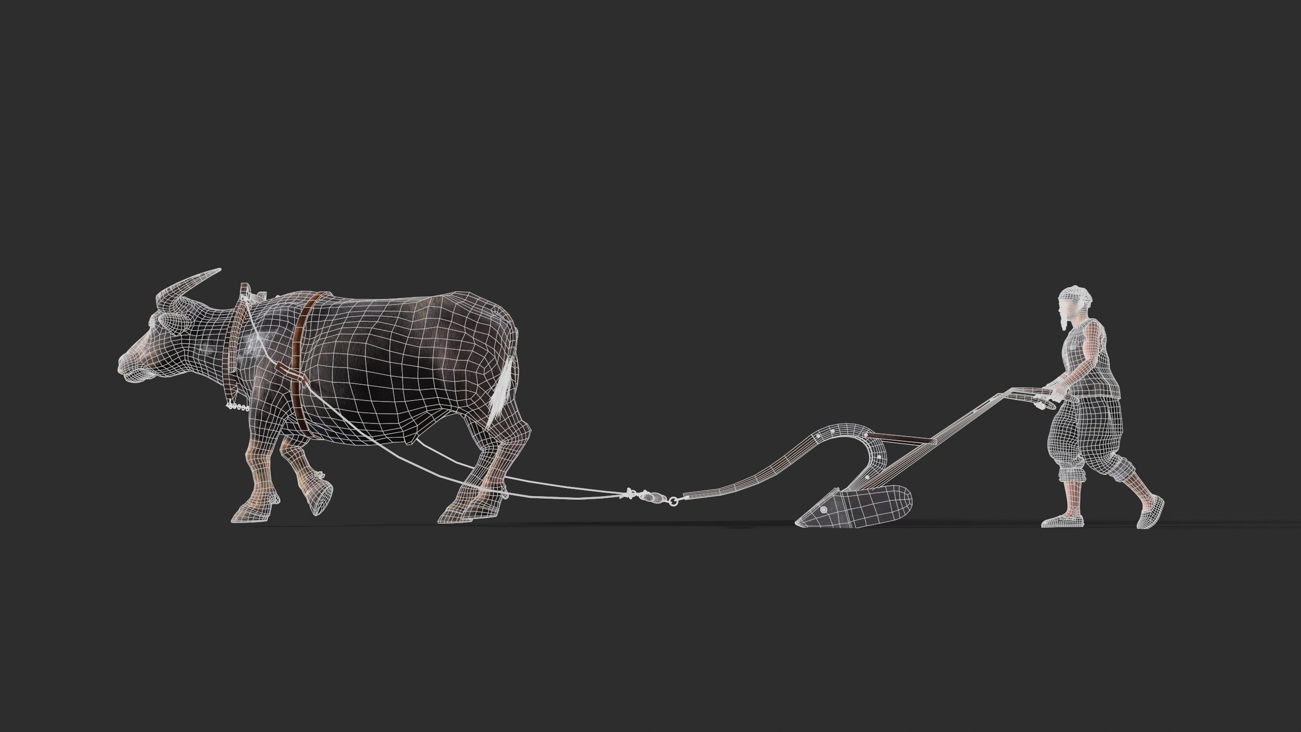 farmer avatar Low-poly 3D model_8