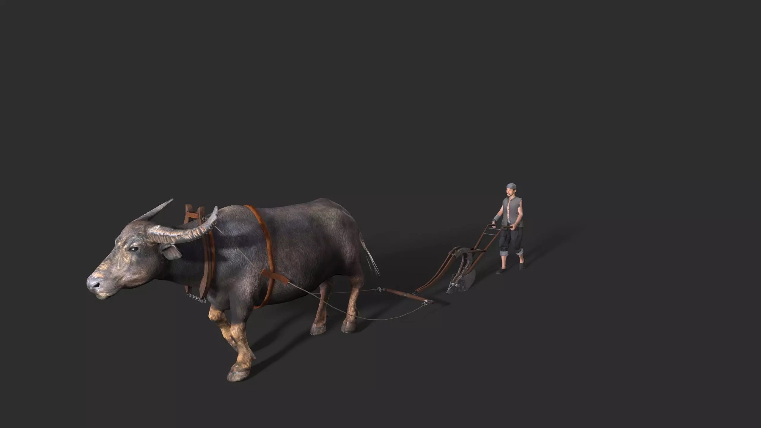 farmer avatar Low-poly 3D model_0