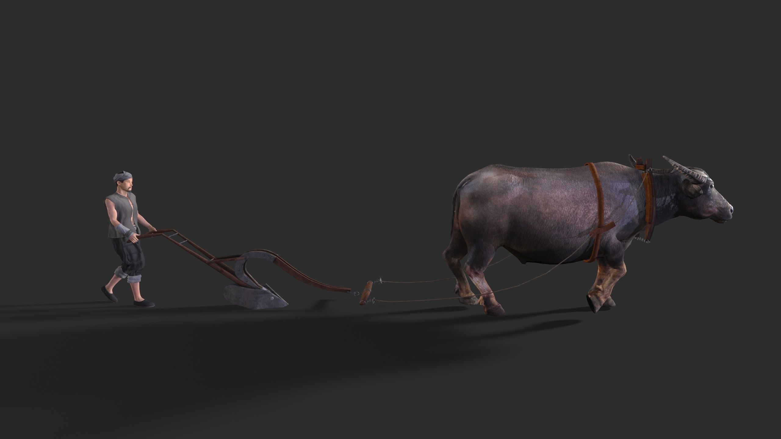 farmer avatar Low-poly 3D model_4