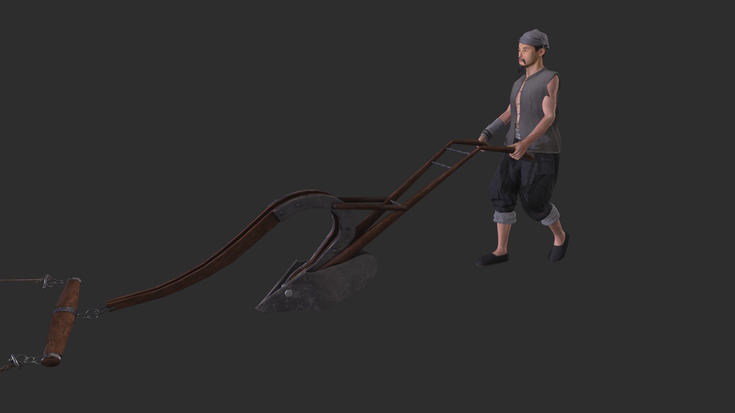 farmer avatar Low-poly 3D model_10