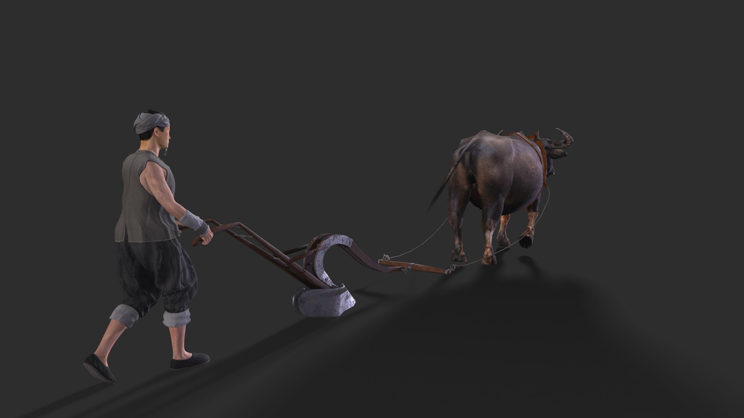 farmer avatar Low-poly 3D model_5