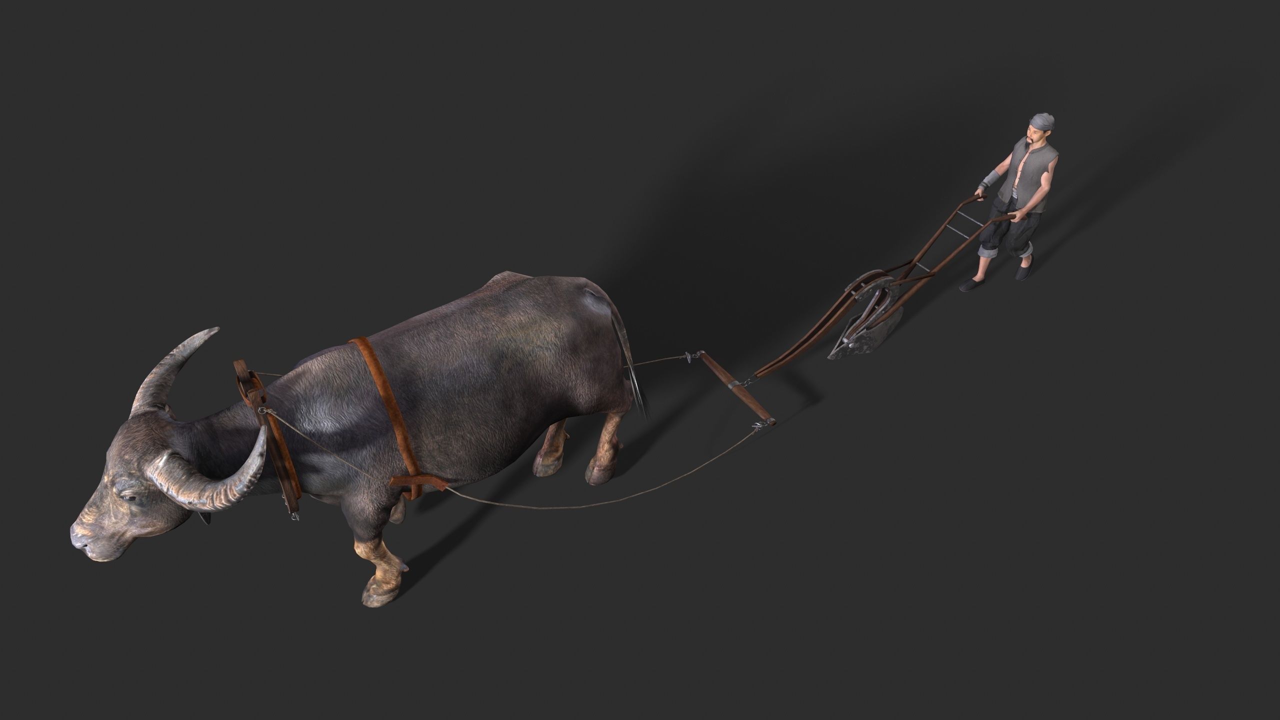 farmer avatar Low-poly 3D model_7