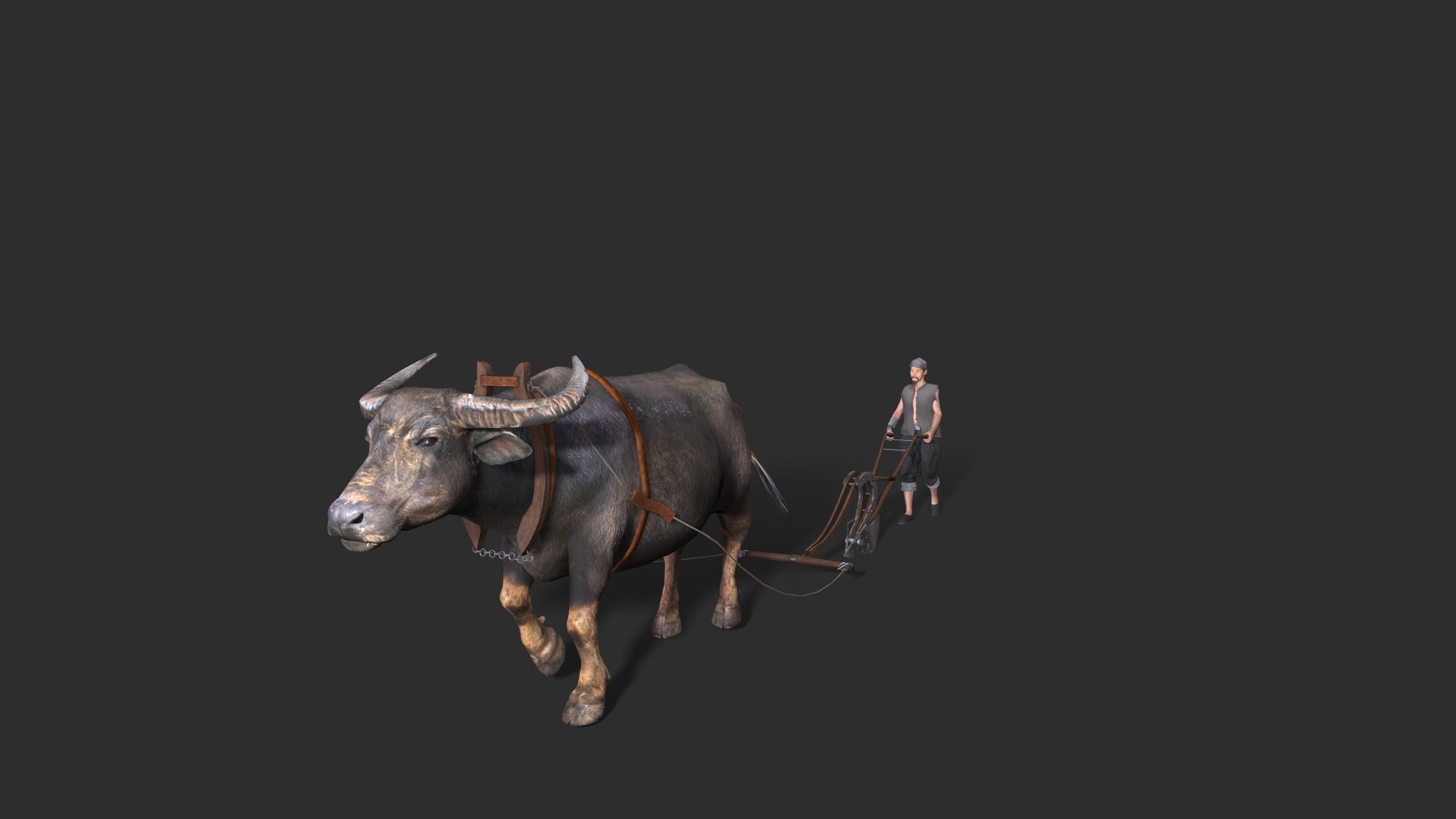 farmer avatar Low-poly 3D model_2