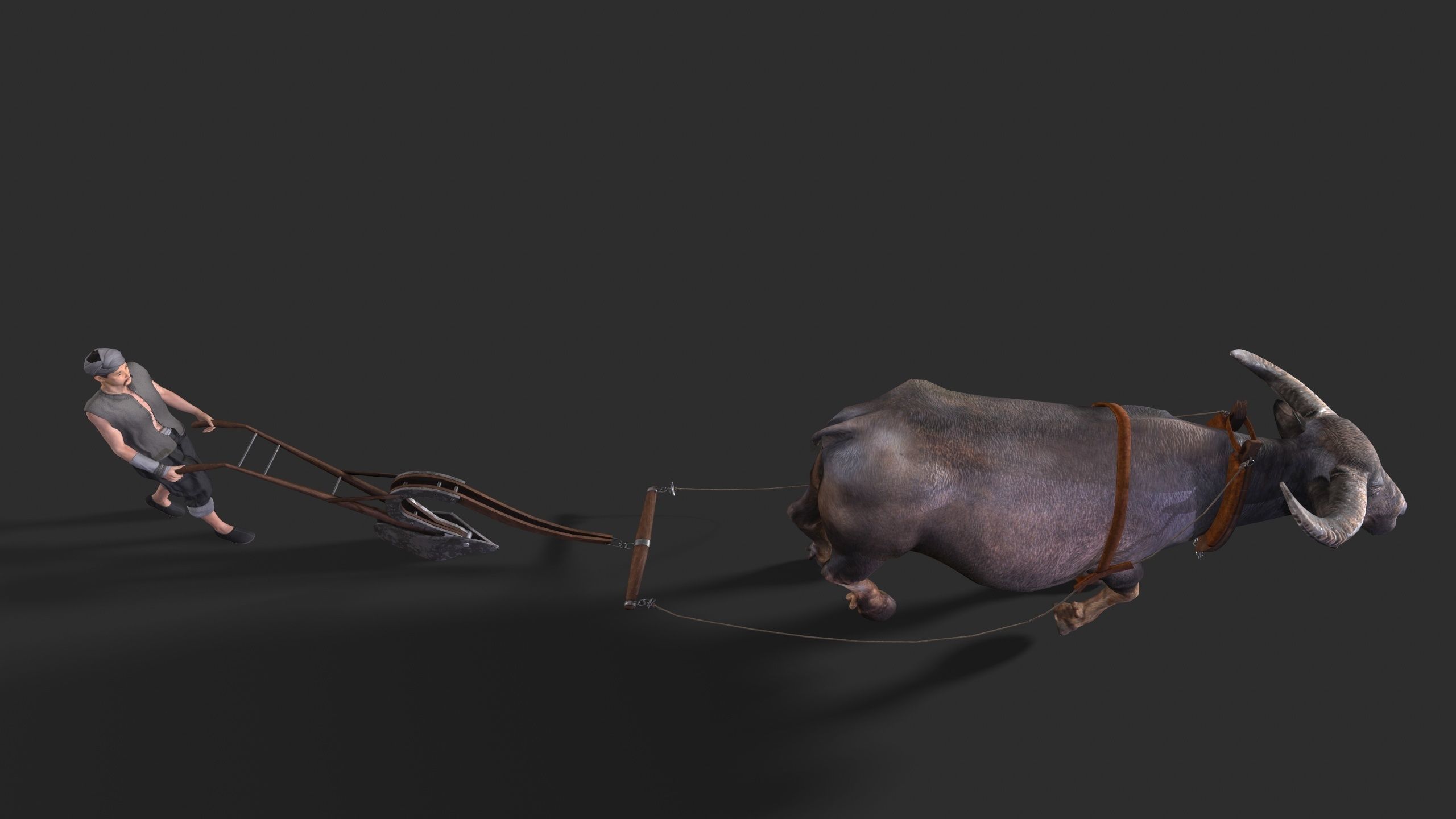 farmer avatar Low-poly 3D model_6