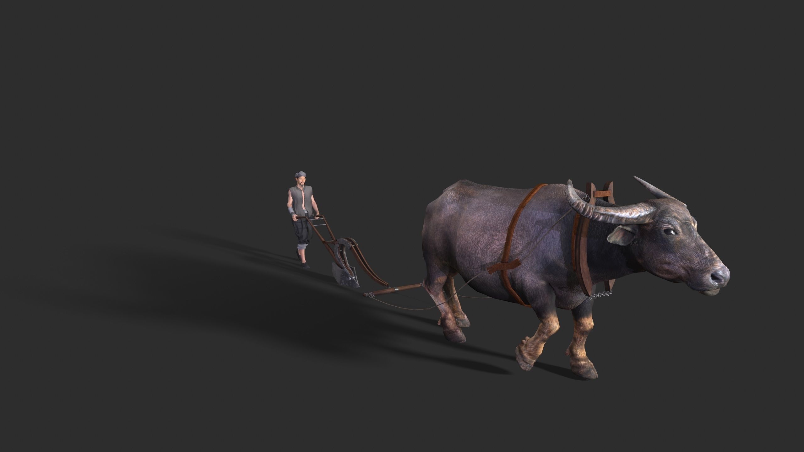 farmer avatar Low-poly 3D model_3
