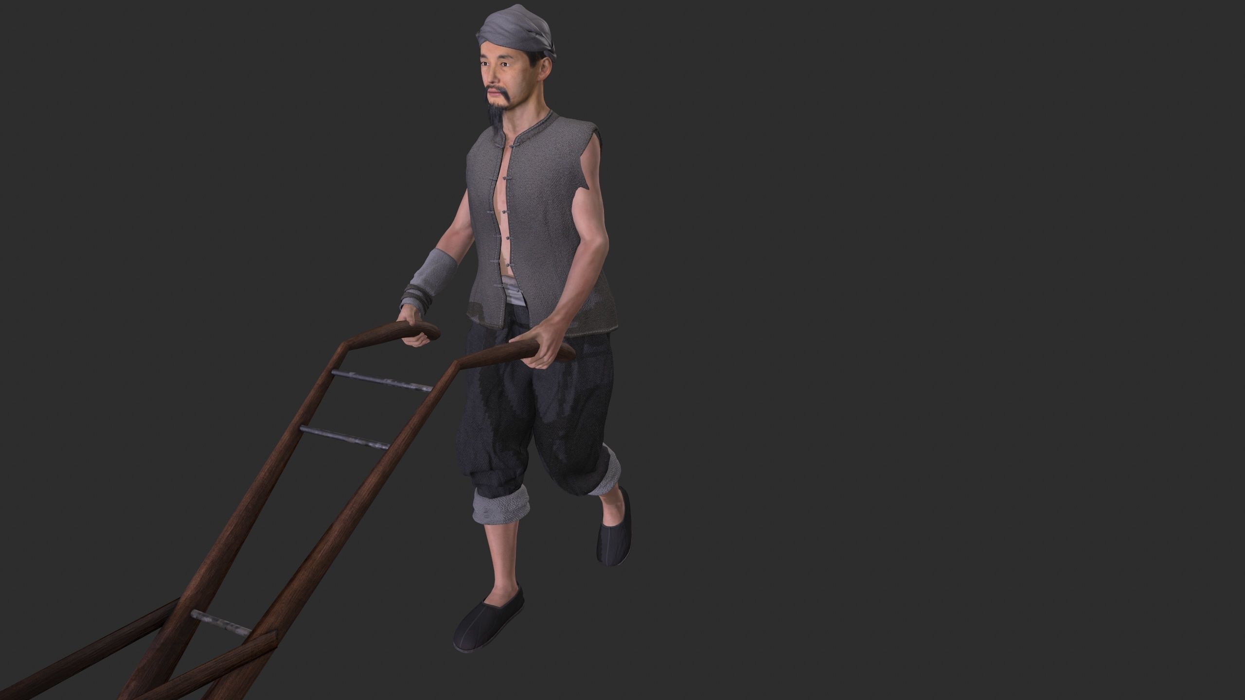 farmer avatar Low-poly 3D model_11