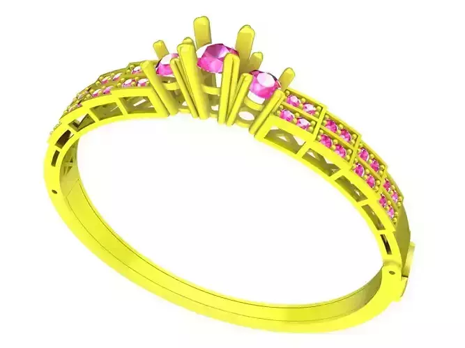 A7437 Korean Diamond Women Bangle Bracelets 3D Model
