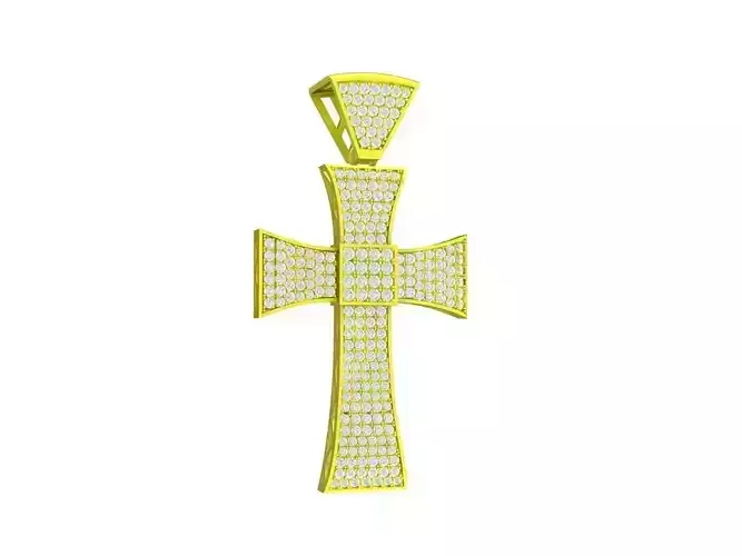 A7438 Luxury Diamond Cross Pendant 3D Model