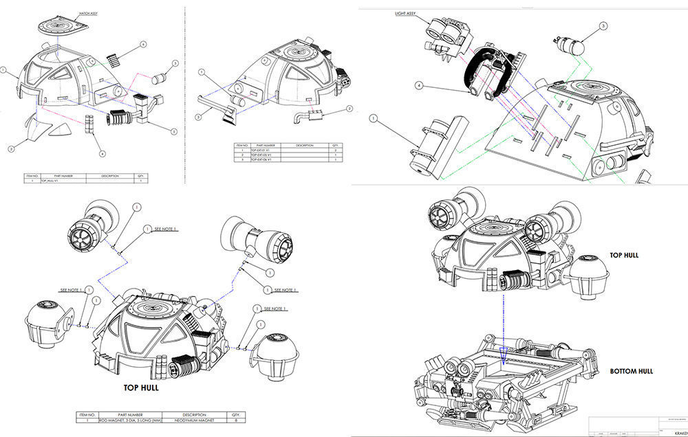 INNERSPACE KRAKEN SUBMARINE model kit 3D print model_26