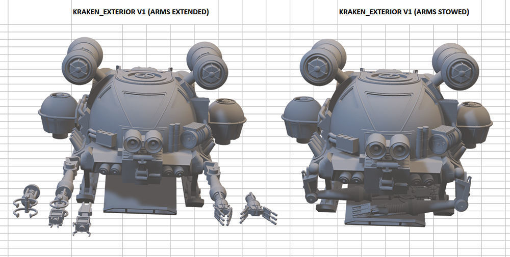 INNERSPACE KRAKEN SUBMARINE model kit 3D print model_35