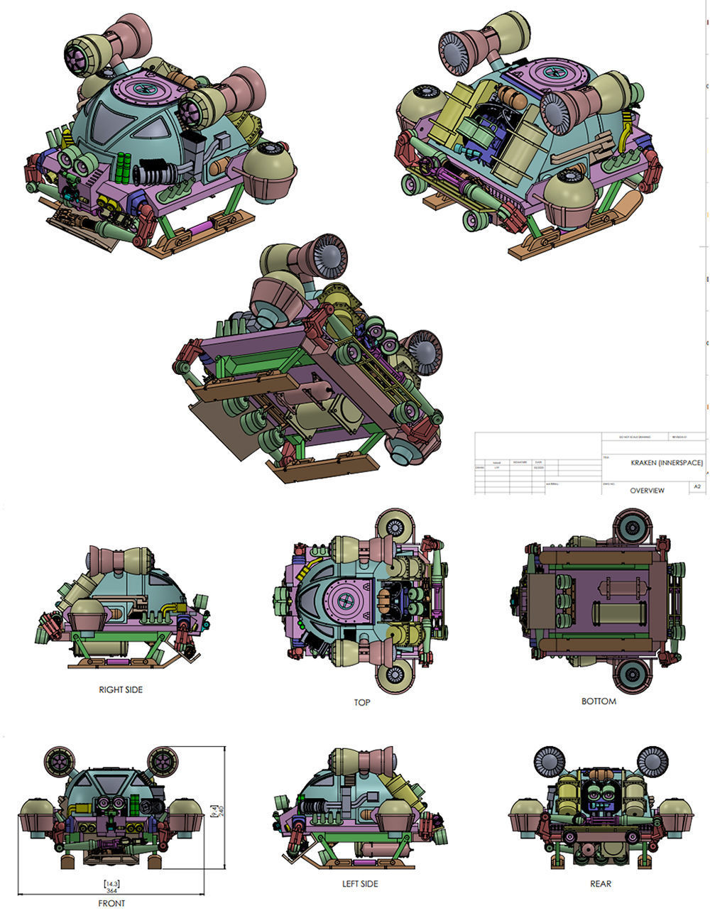 INNERSPACE KRAKEN SUBMARINE model kit 3D print model_29