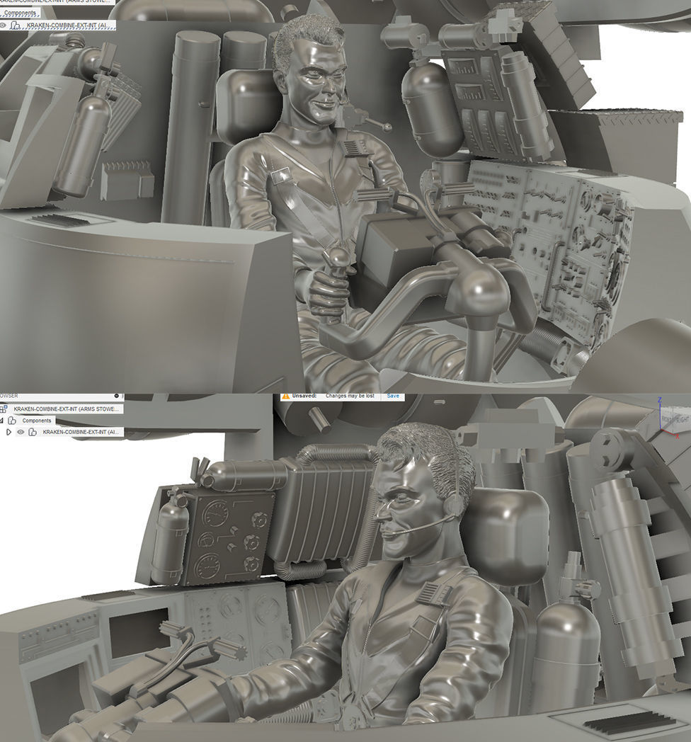 INNERSPACE KRAKEN SUBMARINE model kit 3D print model_16