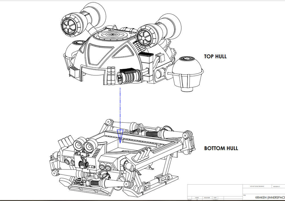INNERSPACE KRAKEN SUBMARINE model kit 3D print model_19