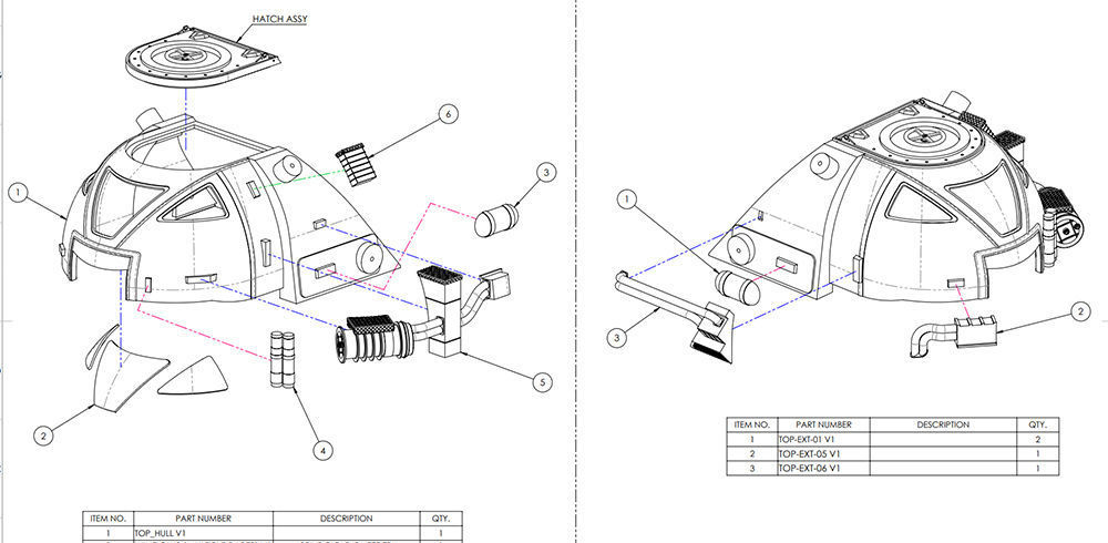 INNERSPACE KRAKEN SUBMARINE model kit 3D print model_23
