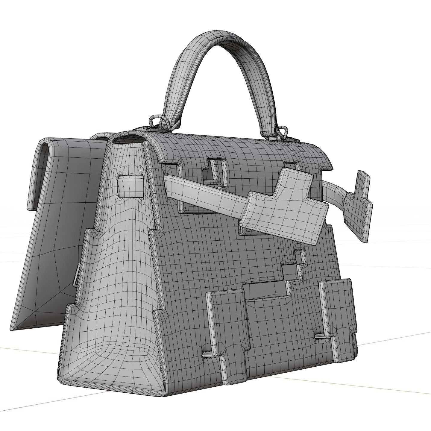 Hermes Kelly Doll Picto Bag Low-poly 3D model_12