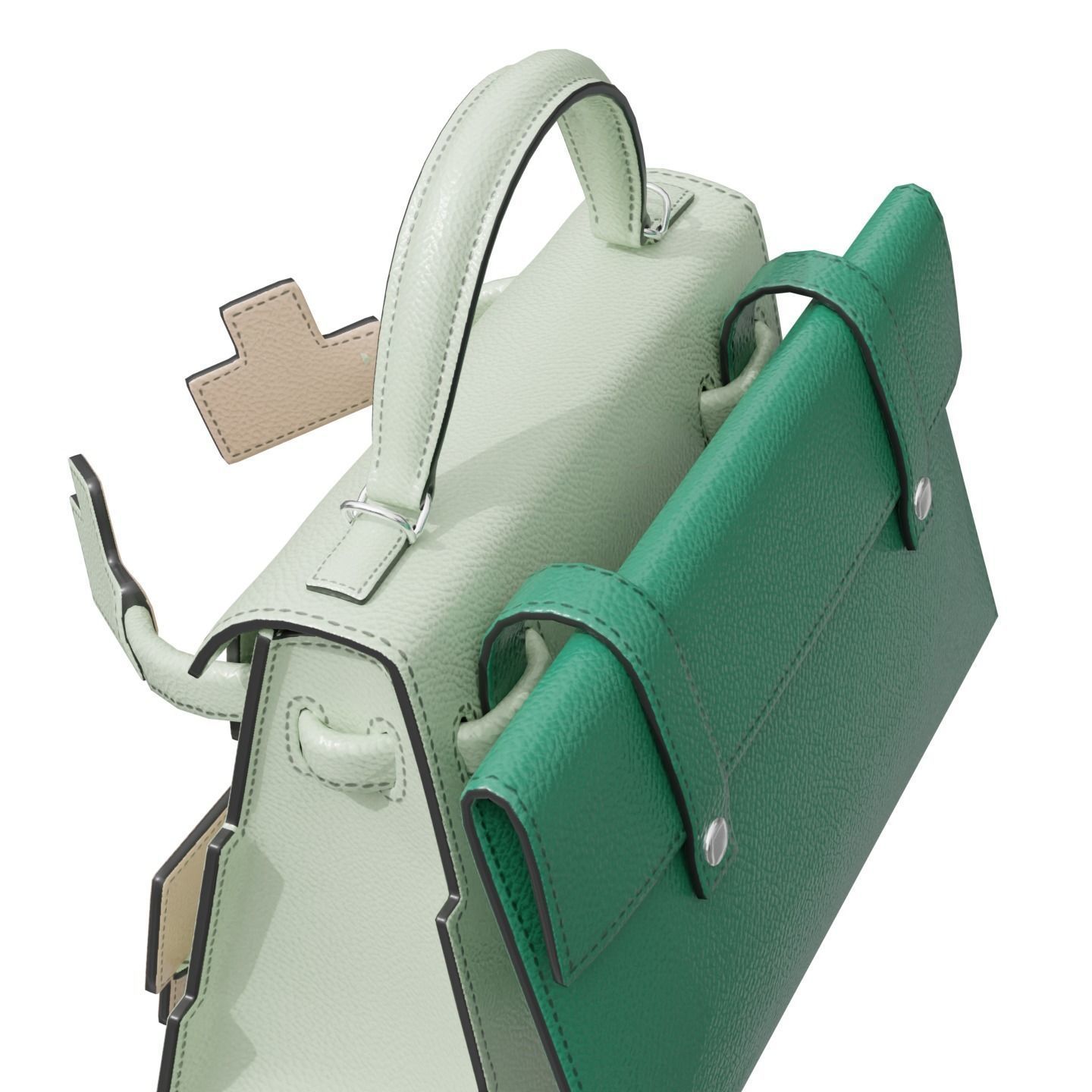 Hermes Kelly Doll Picto Bag Low-poly 3D model_5