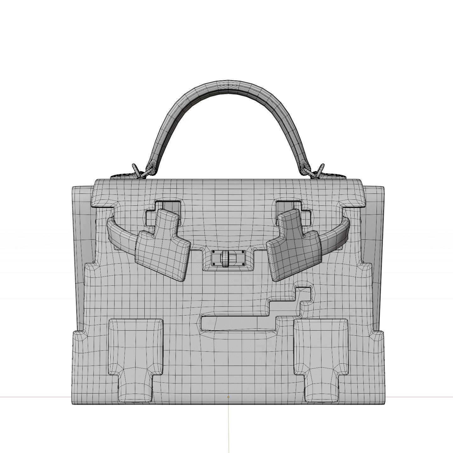 Hermes Kelly Doll Picto Bag Low-poly 3D model_10