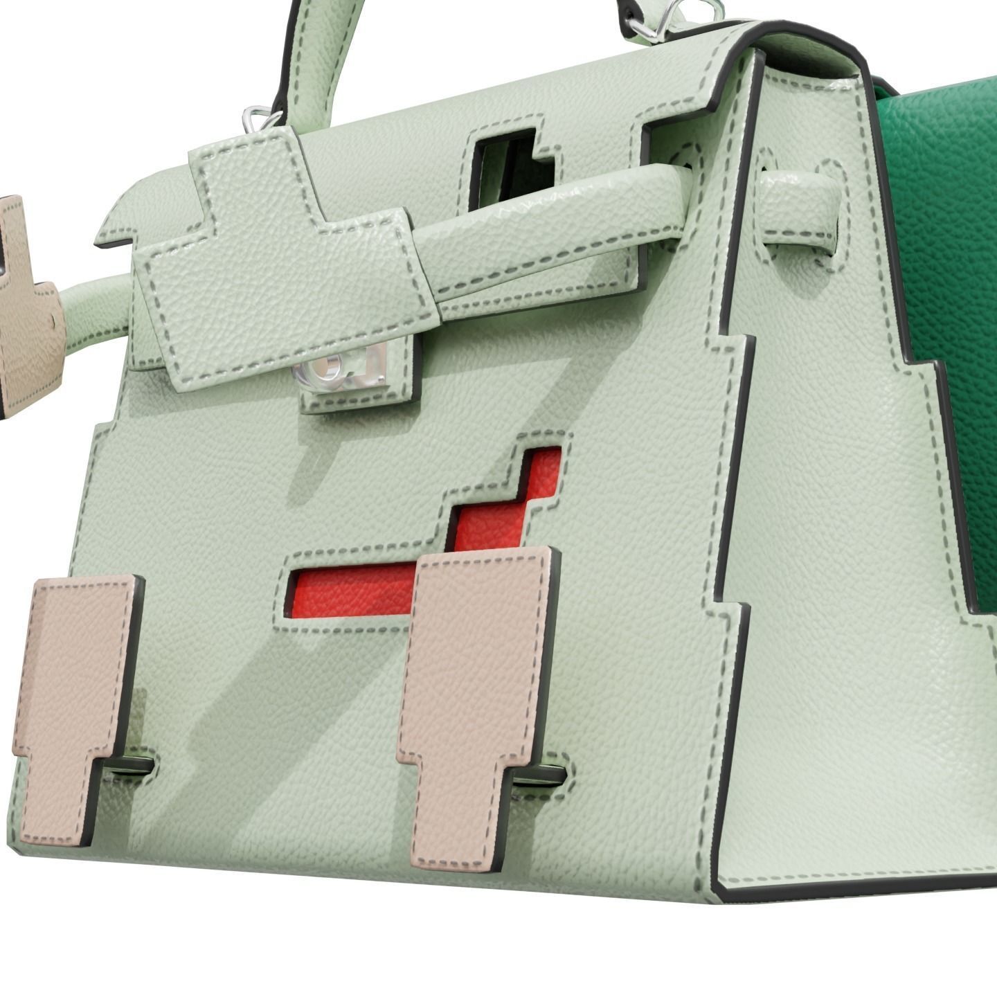 Hermes Kelly Doll Picto Bag Low-poly 3D model_9