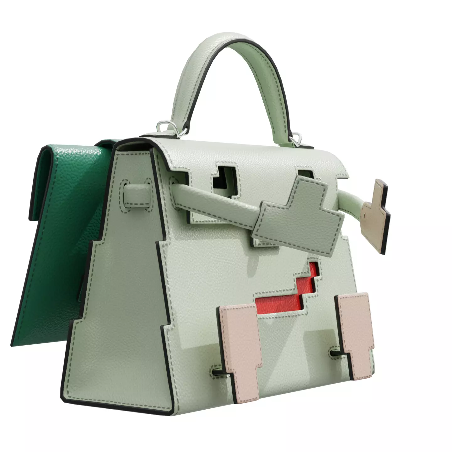 Hermes Kelly Doll Picto Bag Low-poly 3D model_0