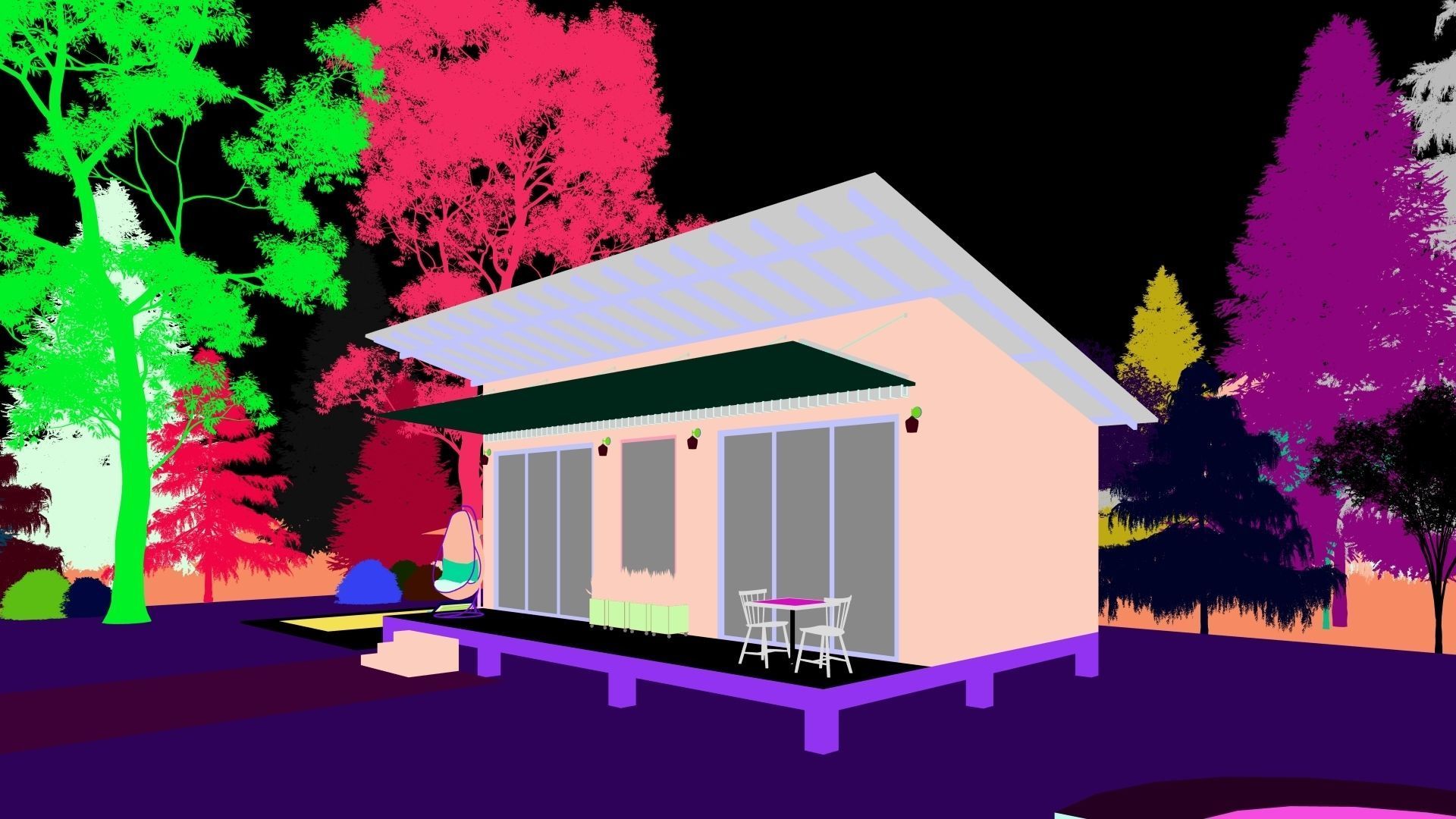 20 x 30 modern cabin House 3D model_2