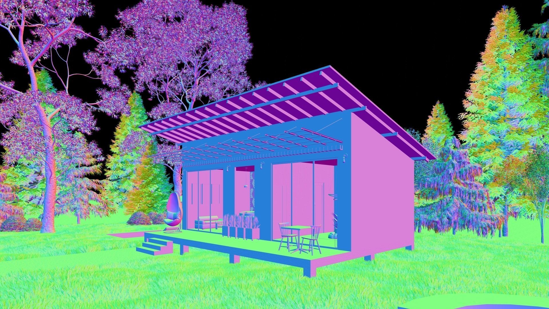 20 x 30 modern cabin House 3D model_3