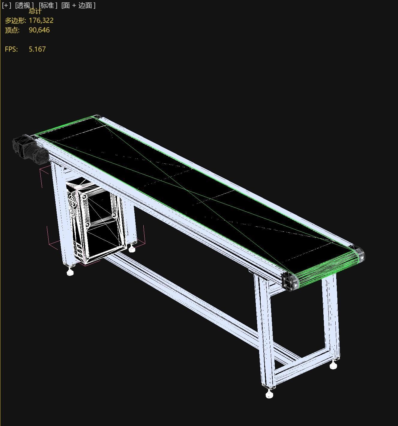 Conveyor belt assembly line 3D model_2