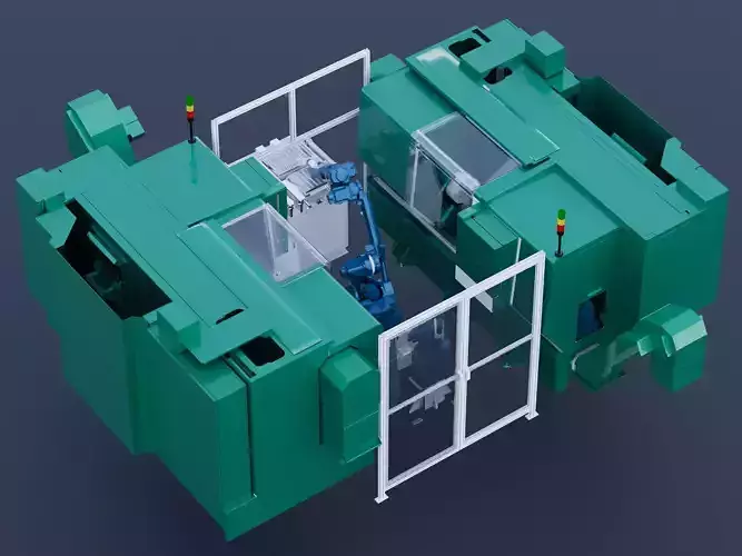 Automatic double station lathe loading and unloading machine