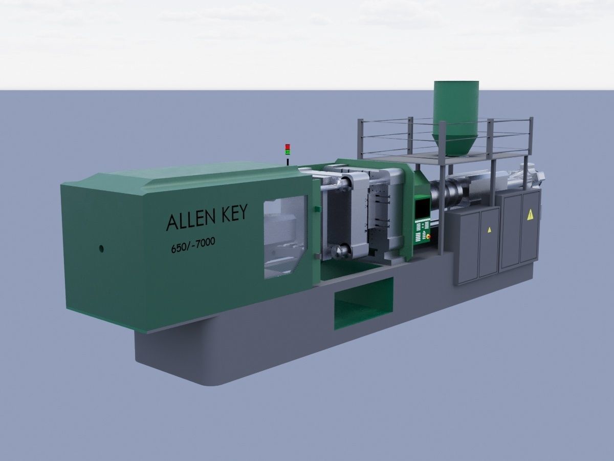 Injection molding machine equipment 3D model_2