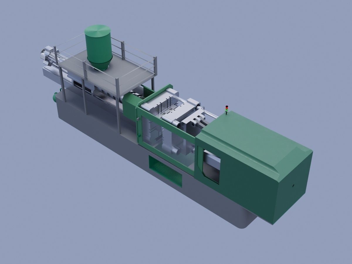 Injection molding machine equipment 3D model_1
