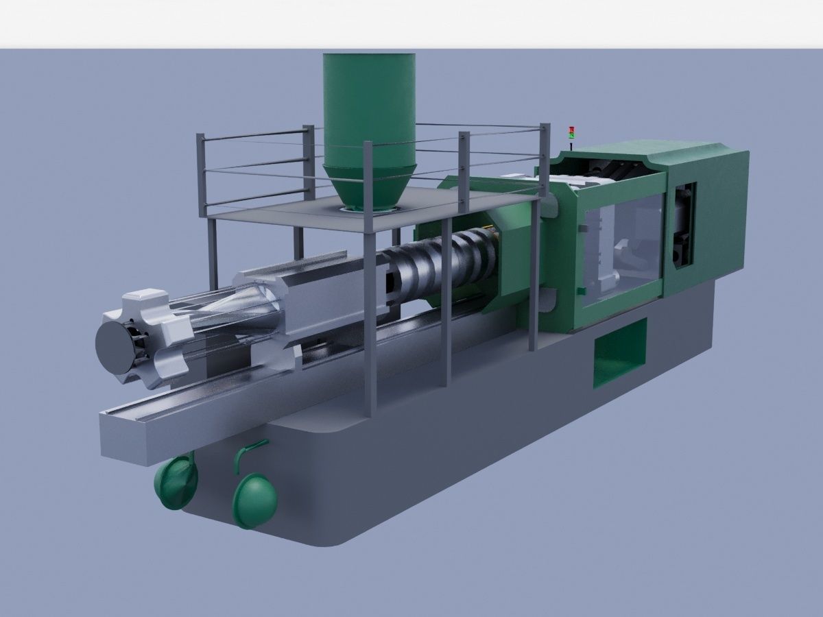 Injection molding machine equipment 3D model_3